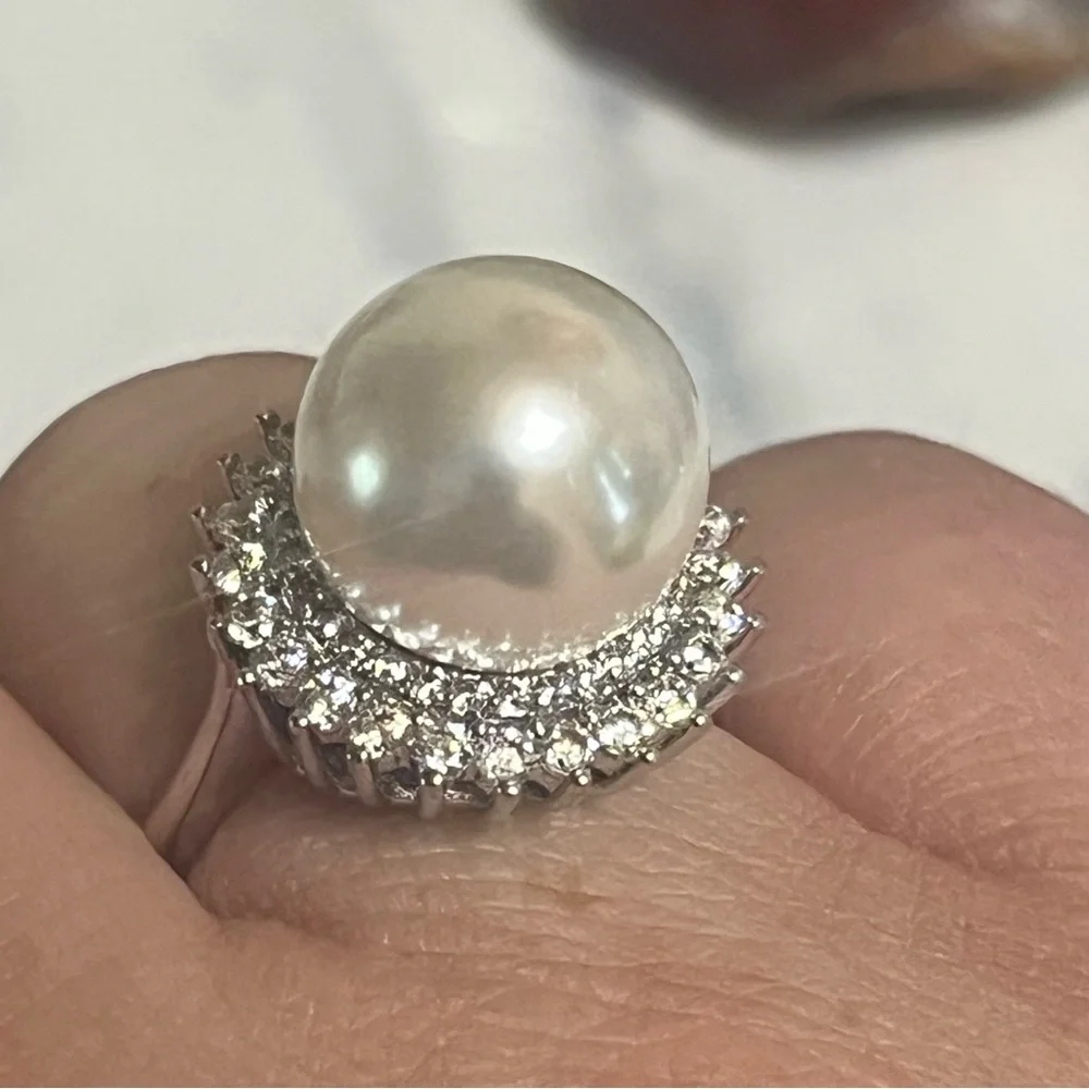 White Pearl Cocktail Ring